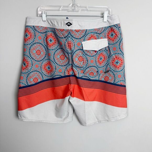 O’NEILL | Hyperfreak Blue Orange Gray Printed Swim Board Shorts Men’s Size 36 - Picture 7 of 7